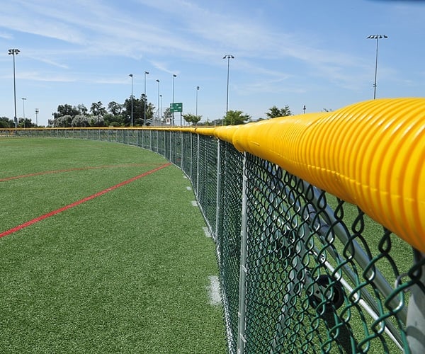 Outfield fence setup with Sportafence