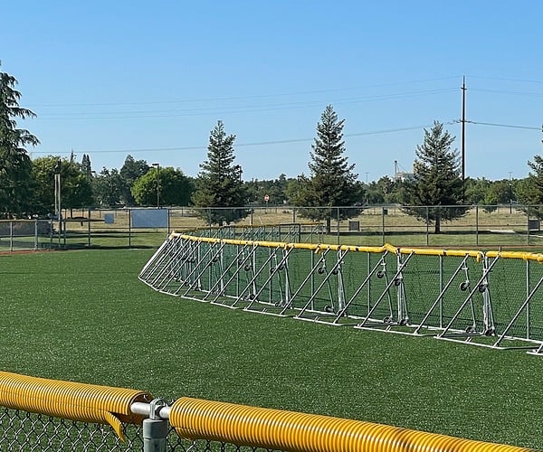 Sportafence in the outfield of a ball field